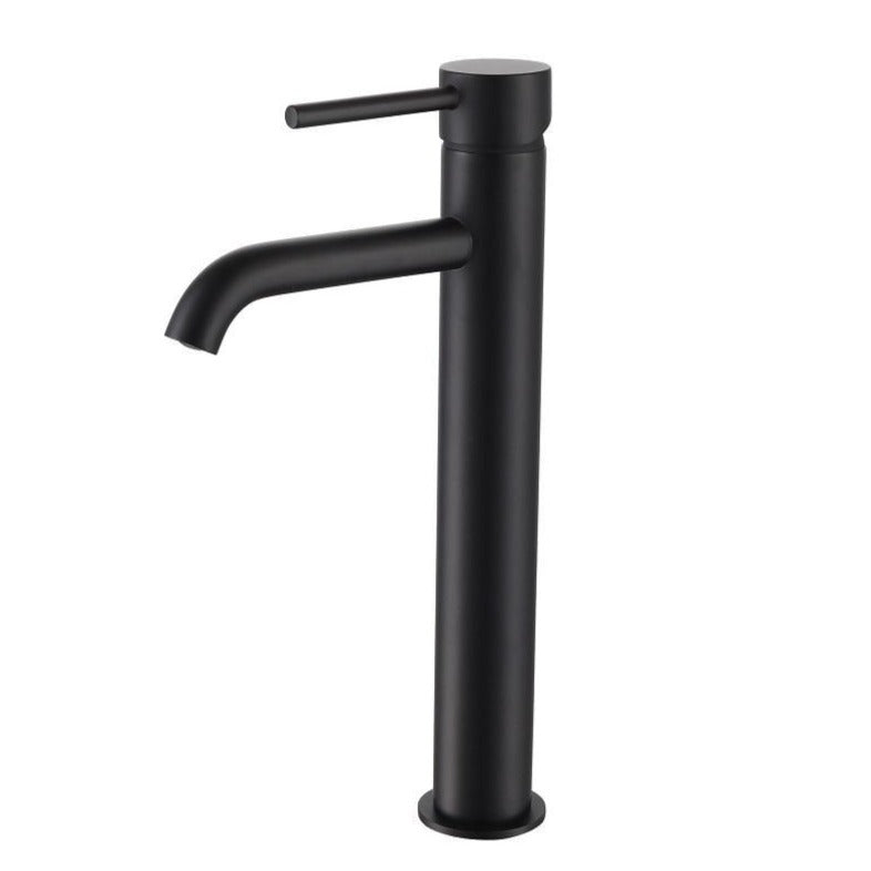 Grifo monomando para lavabo alto pico negro mate