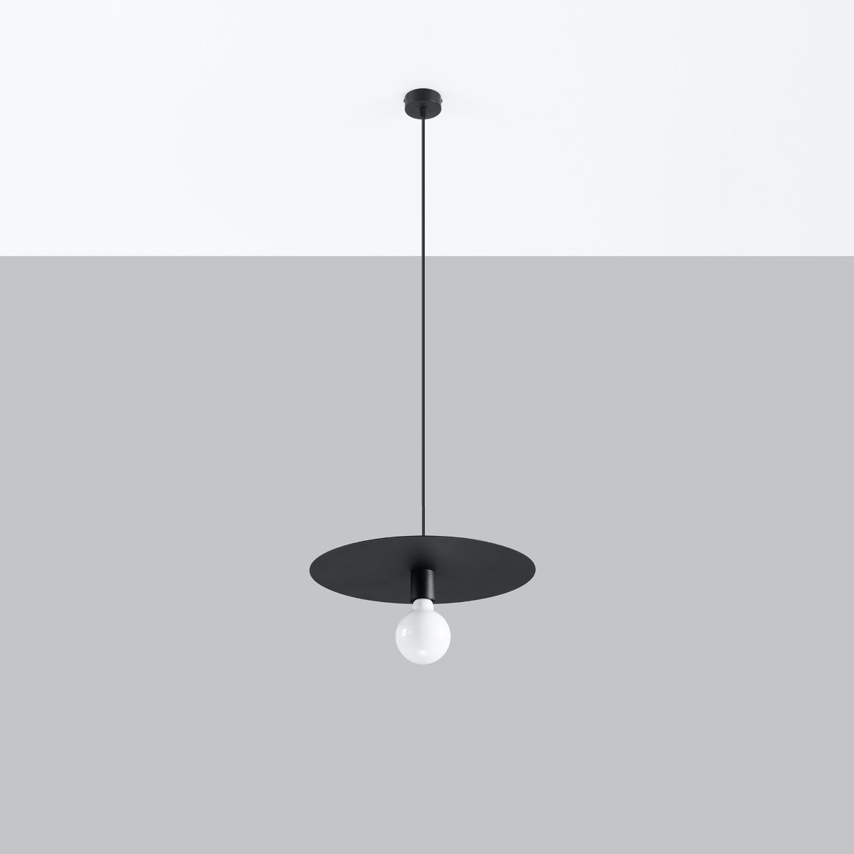 Lámpara coLGante flavio 1 negro acero 40x105x40cm