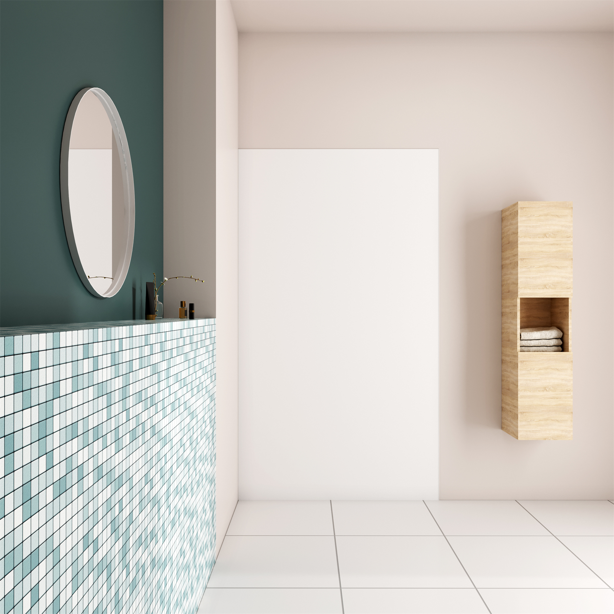 Panel de pared para ducha en aluminio,blanco mate,90x210cm