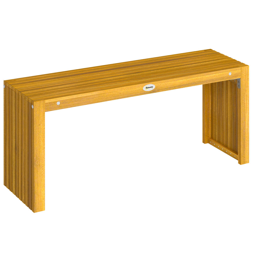 Banco de jardín 110x30x45 cm madera de acacia color marrón Outsunny