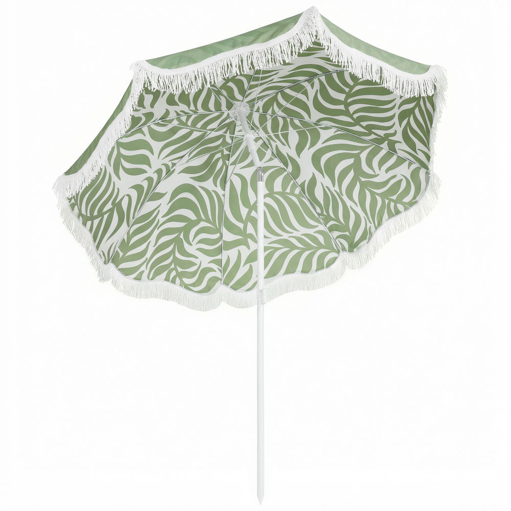 Sombrilla de playa 178x178x206 cm poliéster, metal color verde Outsunny