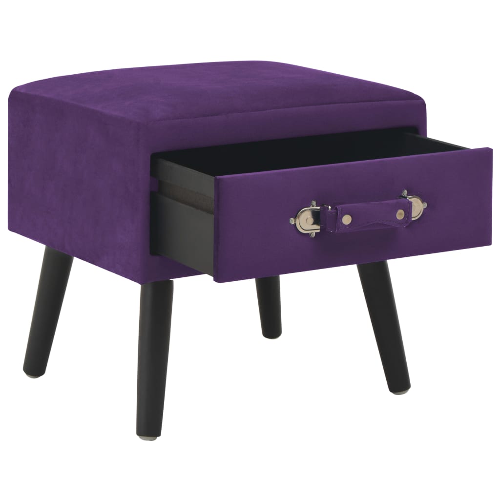 Casa lúmina - mesita de noche morado poliéster 40 x 35 x 40 cm