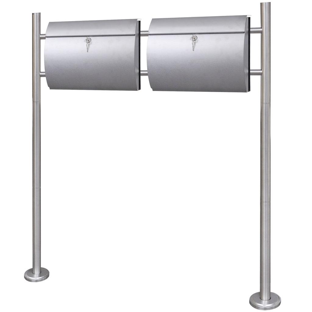 Buzón doble de diseño contemporáneo en acero inoxidable con
