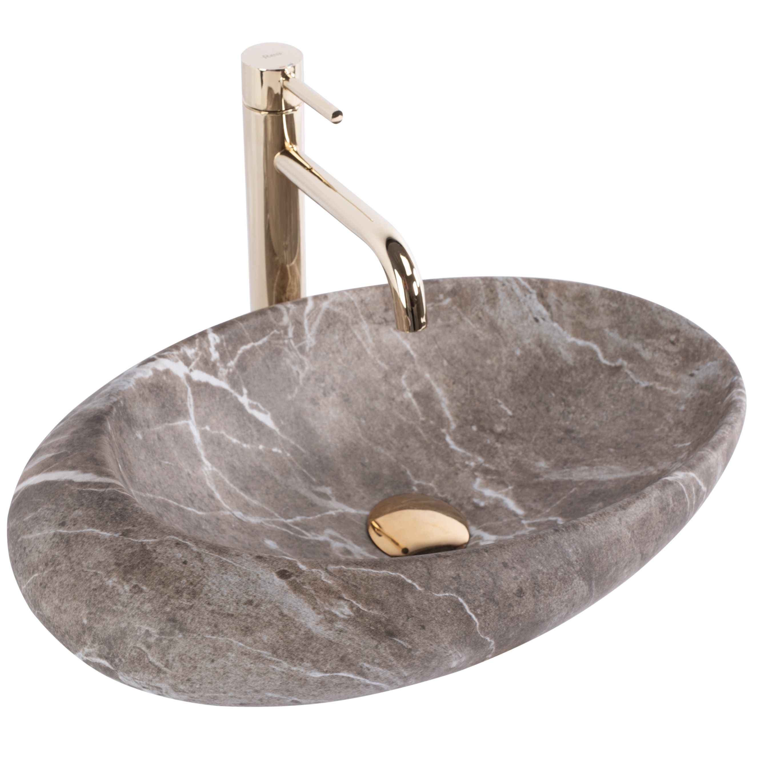 Rea lavabo sobre encimera roxy b stone nature, 49x31x13,5 cm