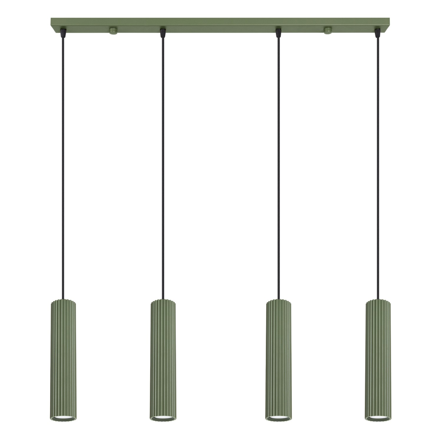 Lámparas colgantes karbon 4 verde oliva aluminio 81x120x5cm