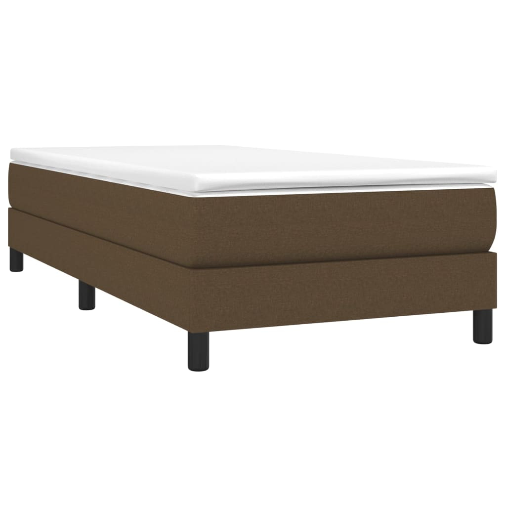 vidaXL estructura de cama con somier tela marrón oscuro 90x190 cm