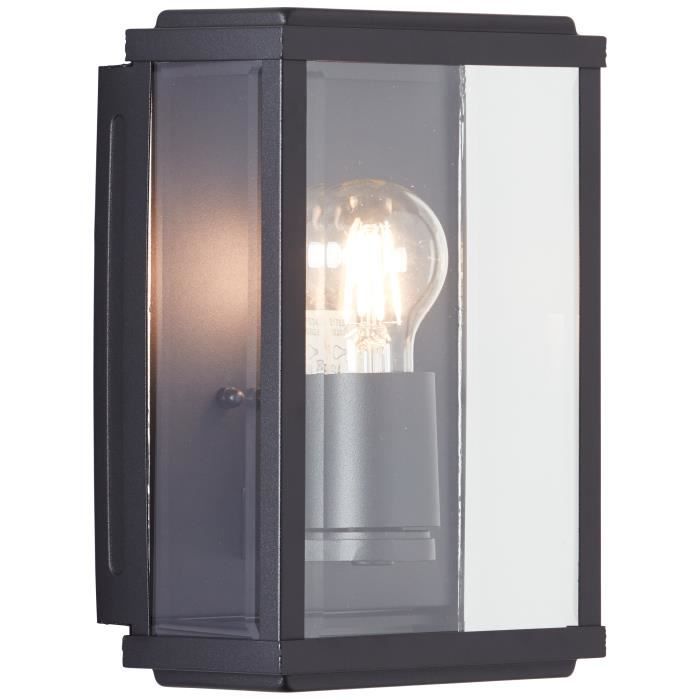 Aplique de pared exterior gaia - brilliant - negro - metal/vidrio - E27 1x6