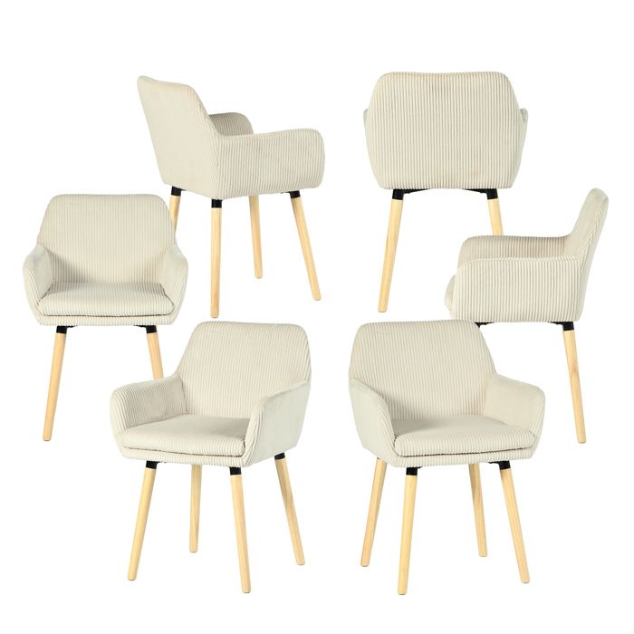 Sillas escandinavas de pana beige - lote 6