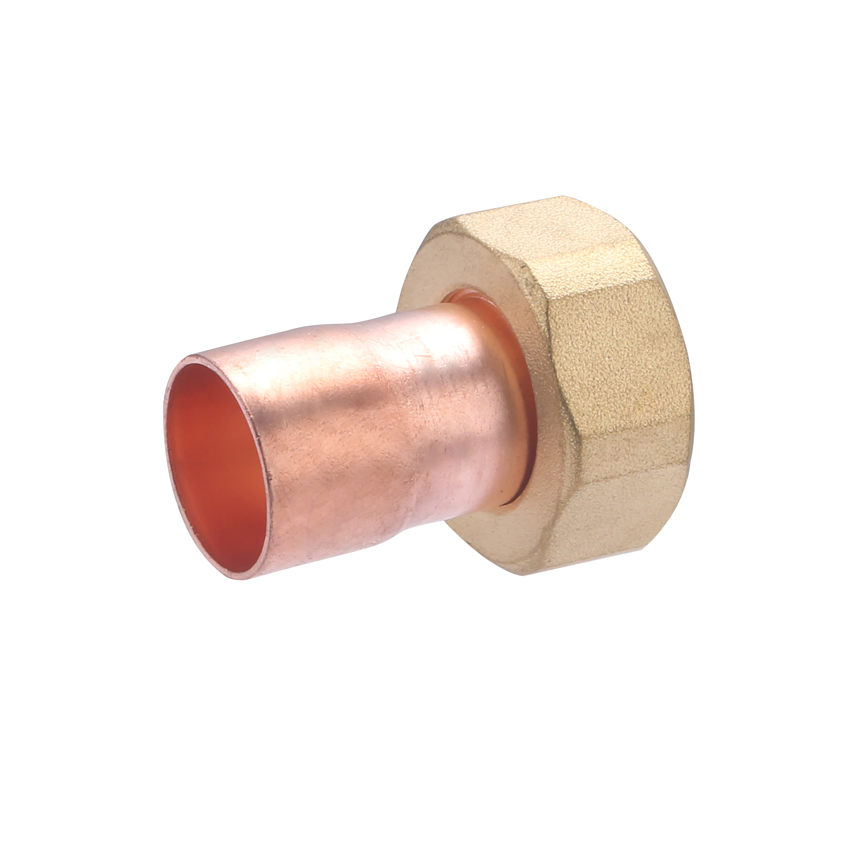 Conector de2 piezas para tubo de cobre de 22mm con tuerca giratoria de1'