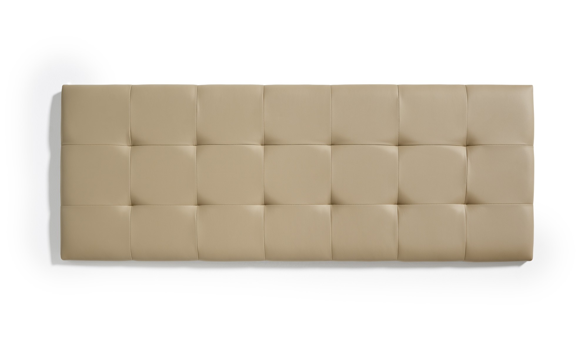Cabecero de cama 105 capitone cuadros polipiel 112x57x5cm camel claro