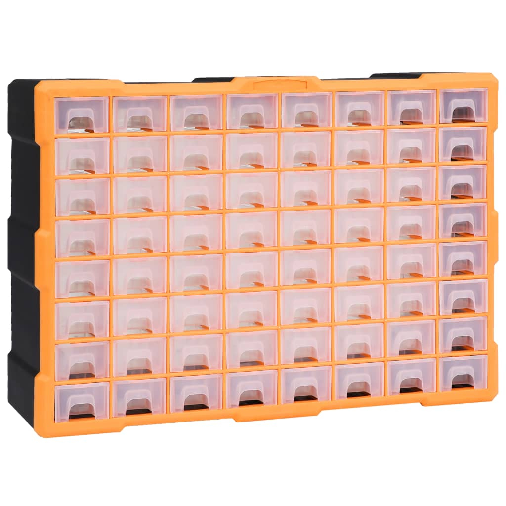 vidaXL organizador multicajones con 64 cajones 52x16x37,5 cm