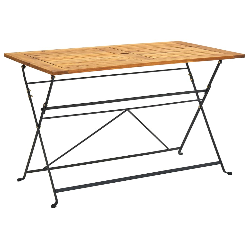 vidaXL mesa plegable de jardín de madera maciza de acacia 120x70x74 cm