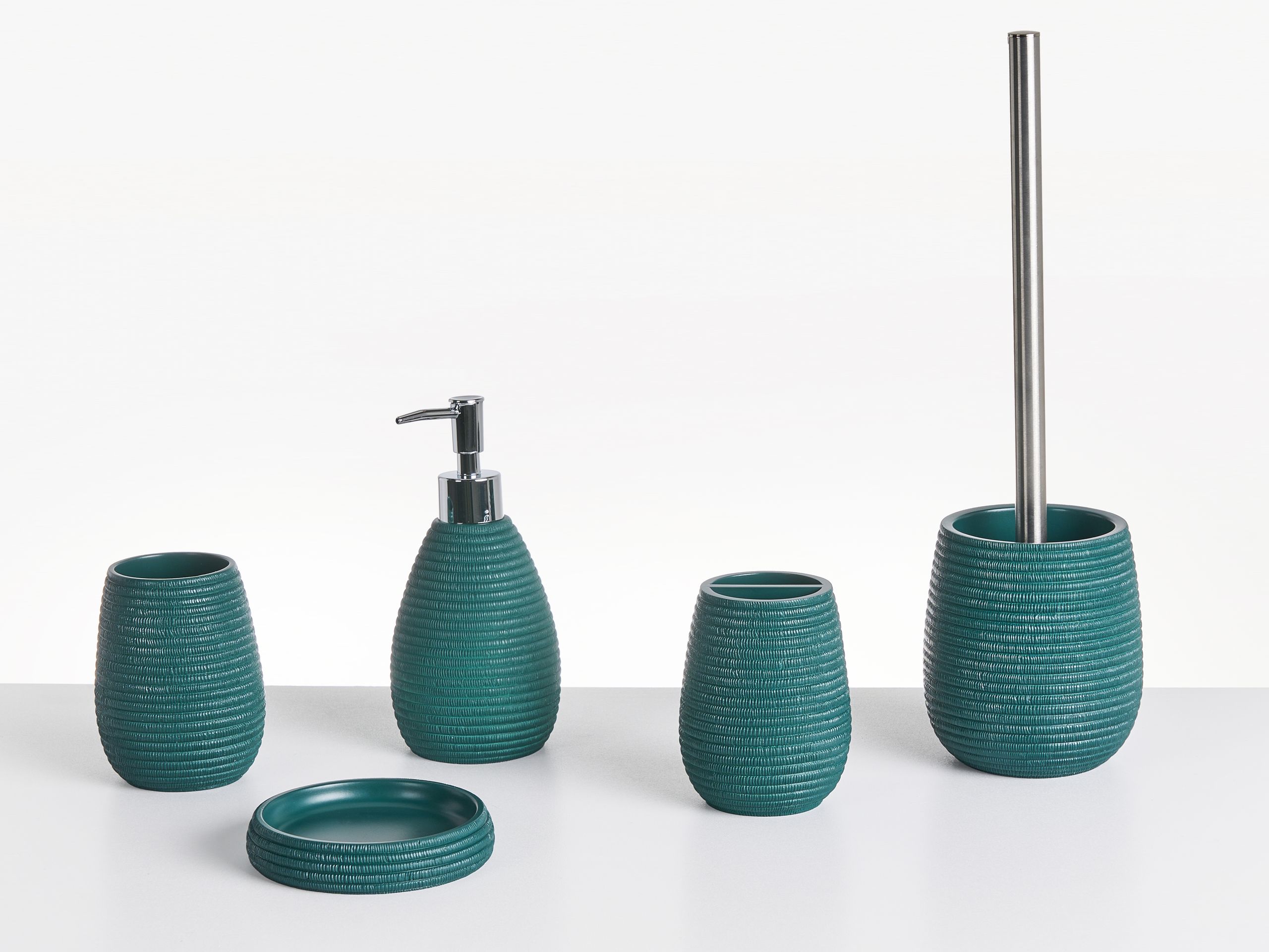 Conjunto de 5 accesorios de baño quilca verde azulado