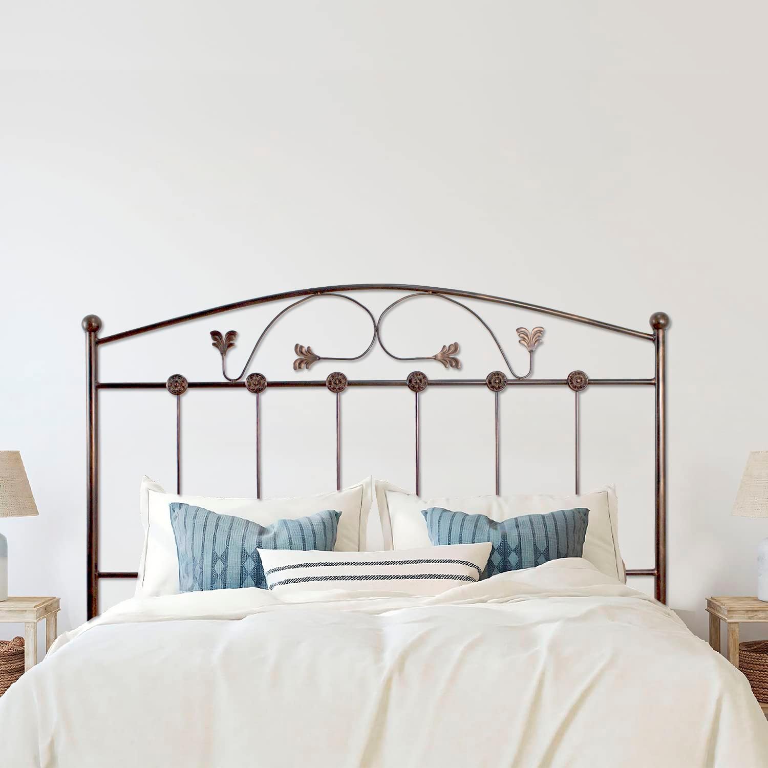 Cabecero de forja manchego, negro cobre para cama de 105 cm