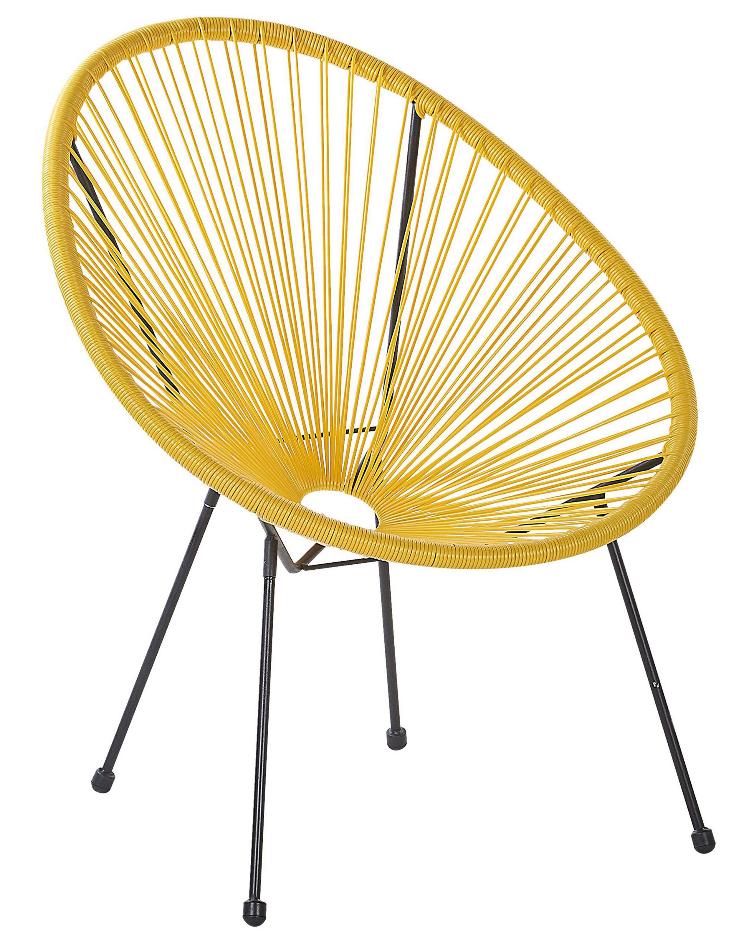 Silla de jardín acapulco ii ratán sintético amarillo