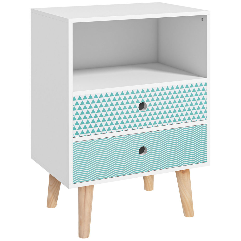 Cómoda de madera 45x30x65cm mdf color blanco Homcom