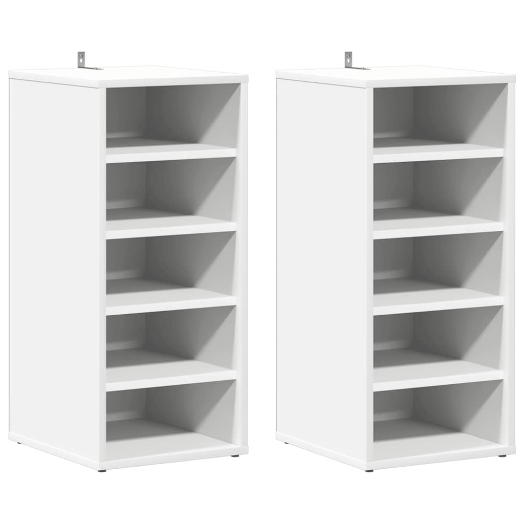 vidaXL zapateros 2 uds contrachapada blanco 31,5x35x70 cm