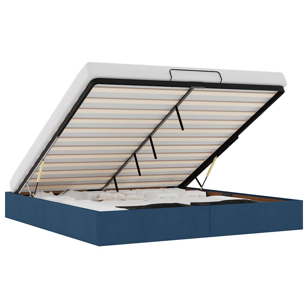 vidaXL estructura de cama otomana sin colchón tela azul 200x200 cm