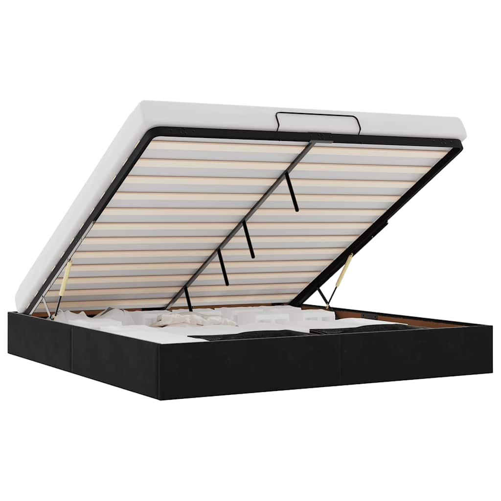 vidaXL estructura de cama otomana sin colchón negra 160x200 cm