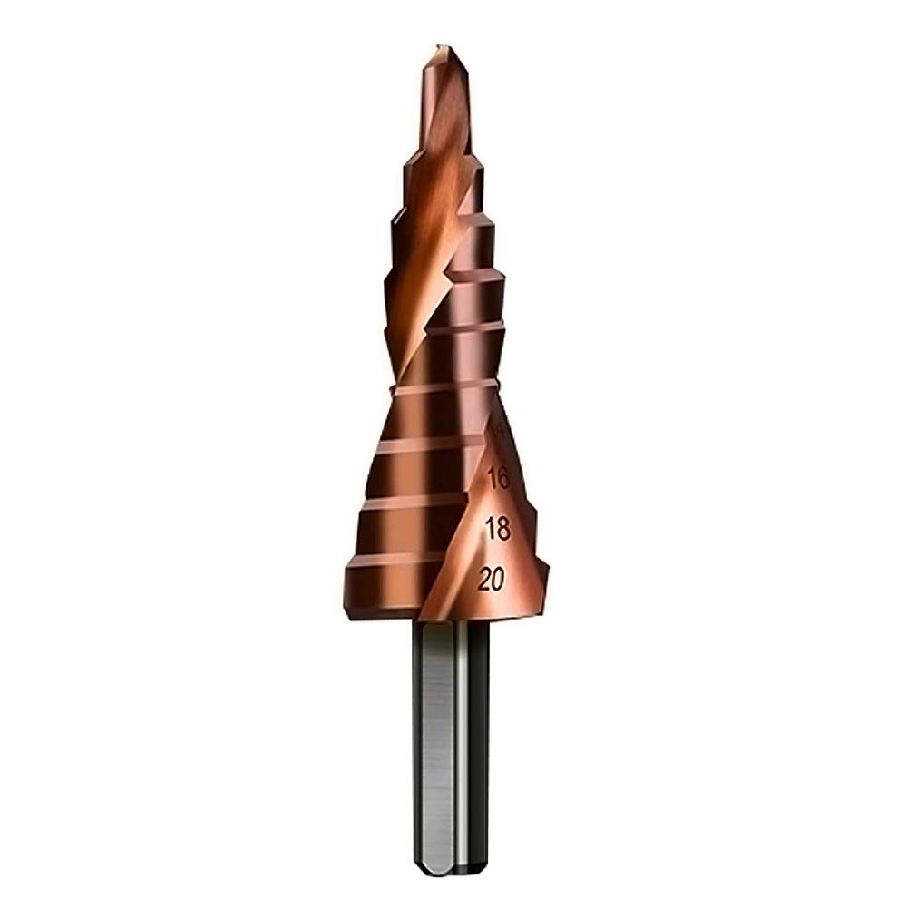 Juego brocas escalonadas M35 4-20mm cobalto espiral triangular