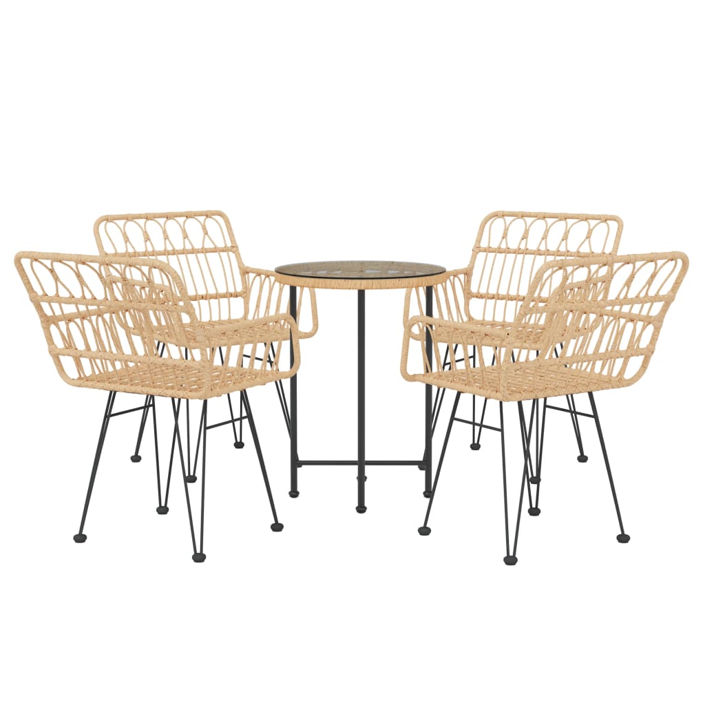 vidaXL juego de comedor de jardín 5 piezas ratán sintético