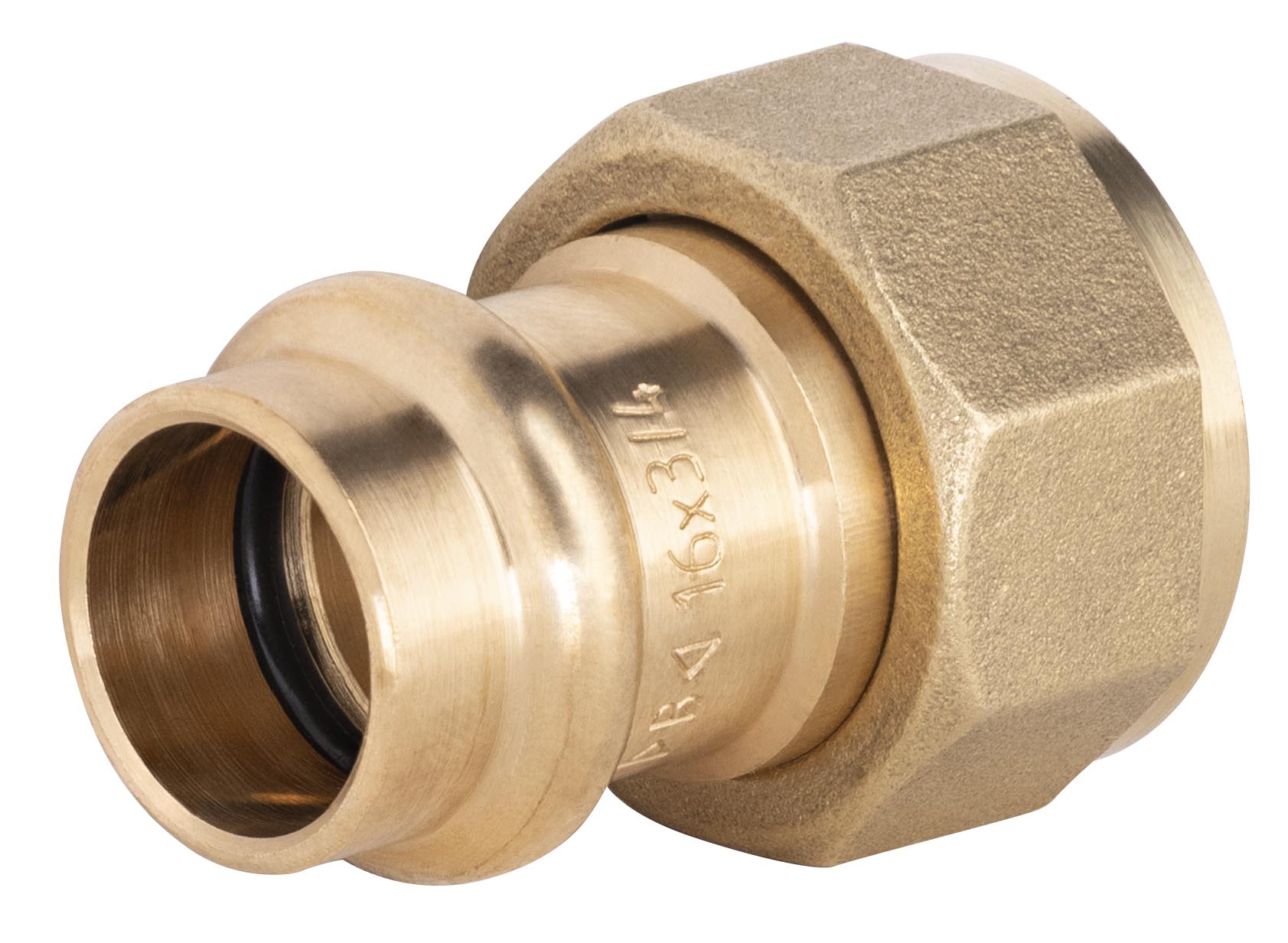 Conector de cobre prensado ø16 - hembra tuerca libre 3/4
