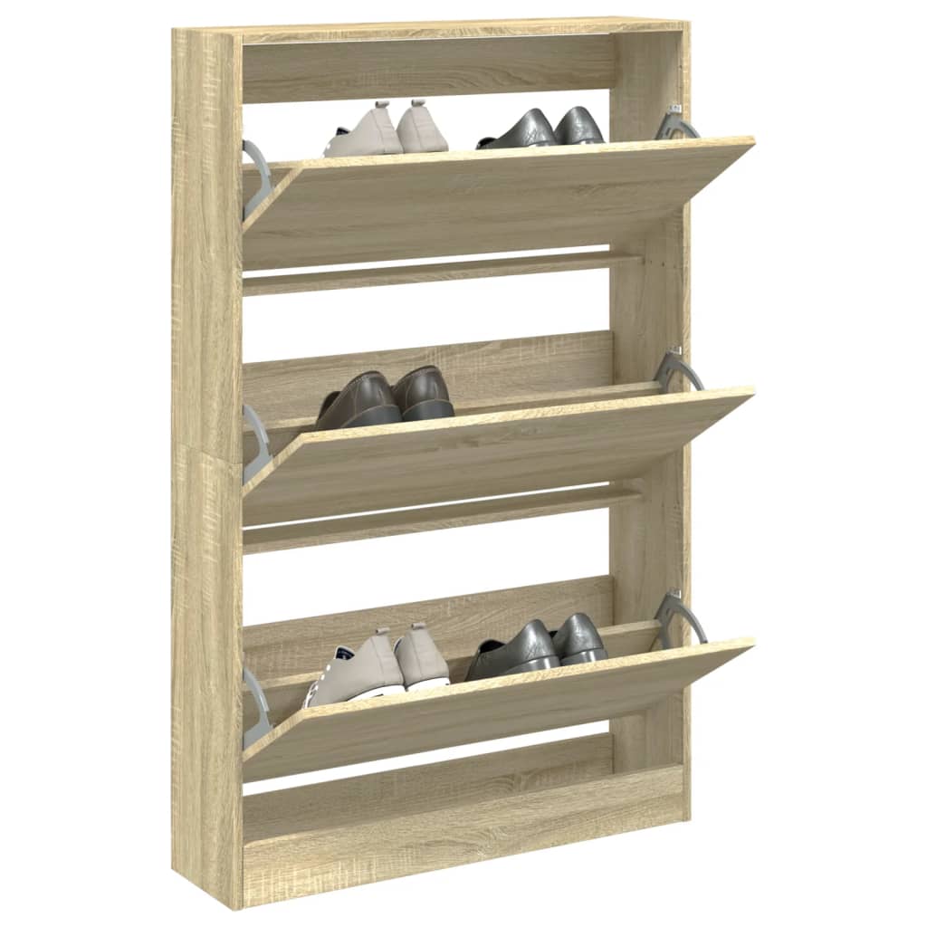 Zapatero de madera de ingeniería roble sonoma 80x21x125,5 cm