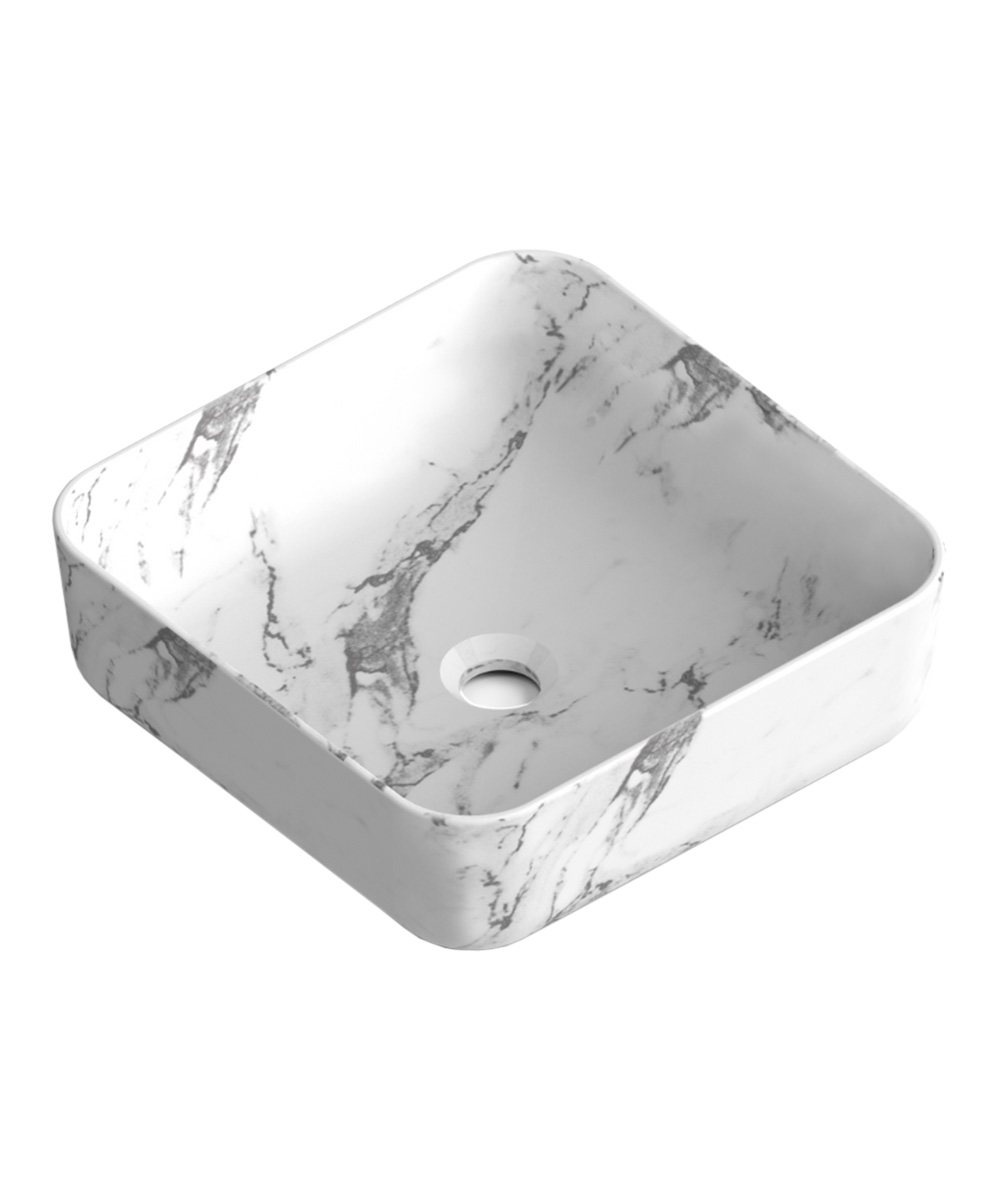 Lavabo sobre encimera carrara| lavamanos cuadrado | 37 x 37cm