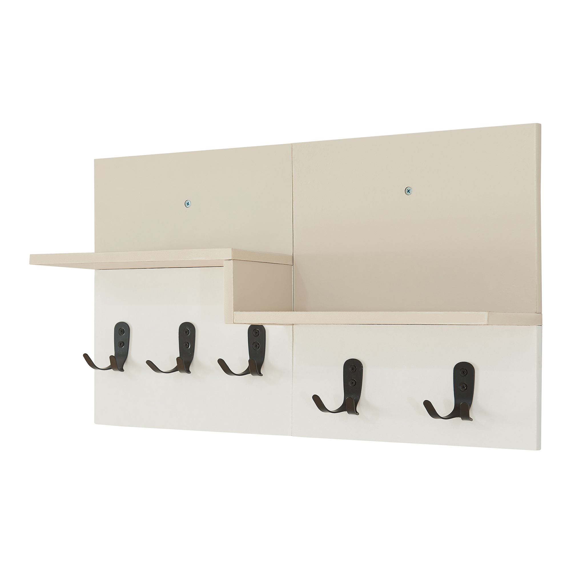 Perchero de pared botaruvn 34x59x13 cm beige/blanco [en.casa]