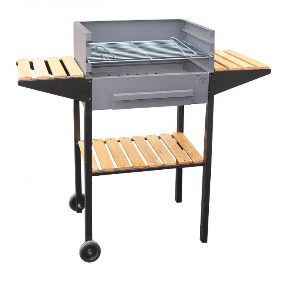 Flores cortes - 33716 - barbacoa 3 alturas 80x40x105 con ruedas - madera