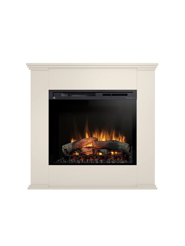 Chimenea eléctrica LED independiente beige kelia de 28