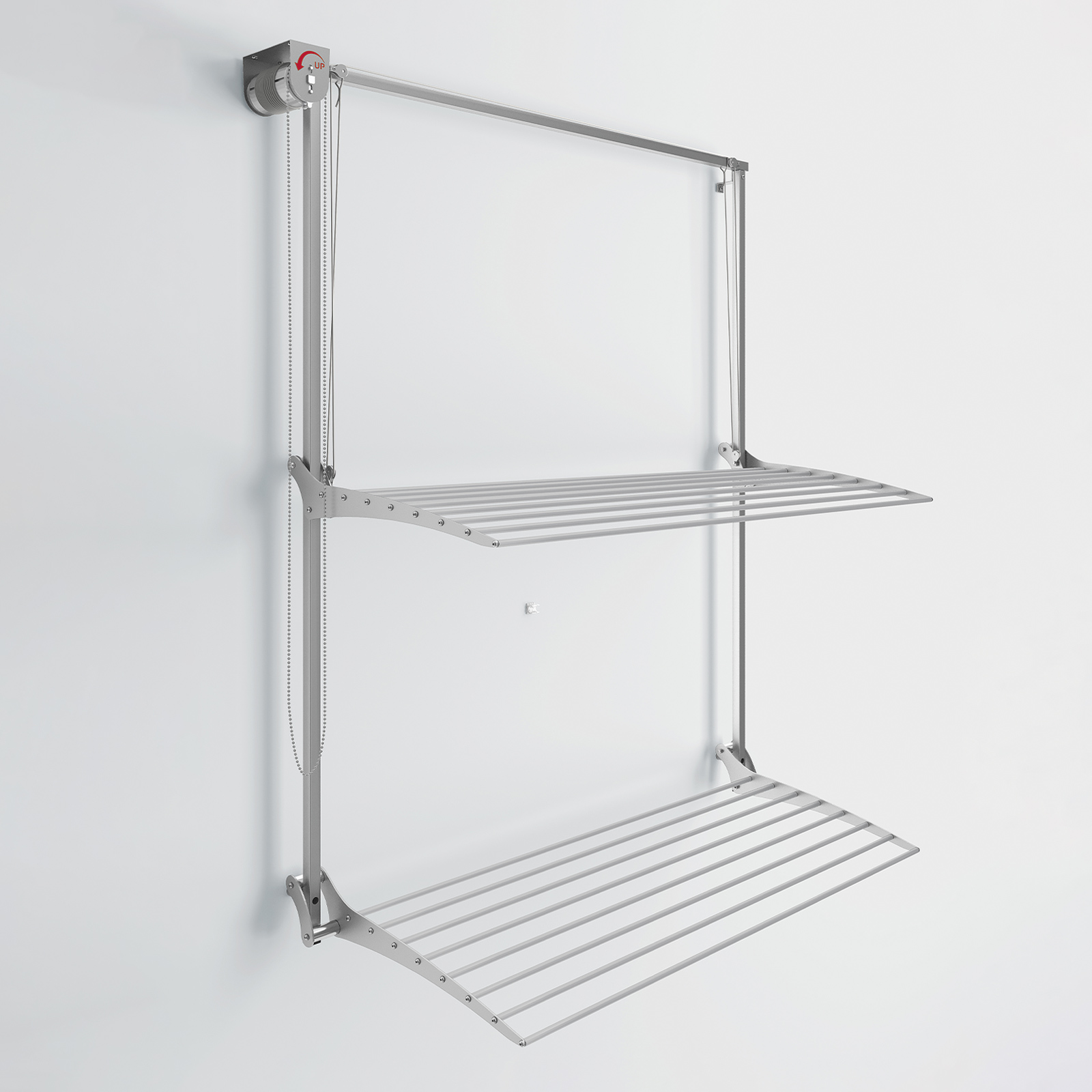 Tendedero de pared a 2 niveles, 88 cm foxydry plus gris