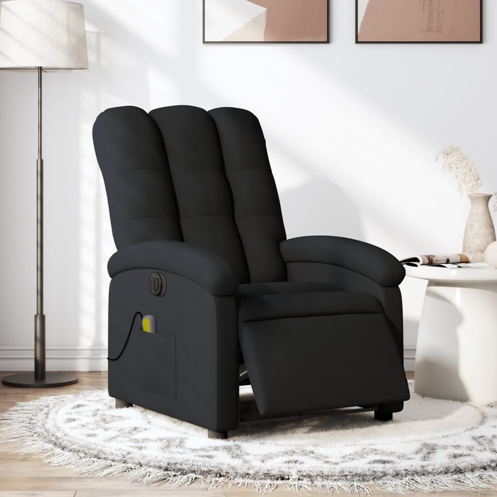 Sillón reclinable de masaje eléctrico tela negro qweo7264