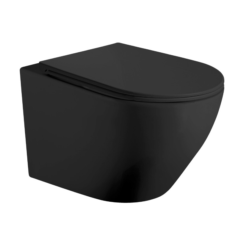 Inodoro suspendido rimless elba negro mate |solo inodoro |3-4,5l ahorro