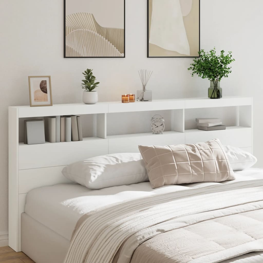 Cabecero de cama con LED blanco 220x17x102 cm eso5279