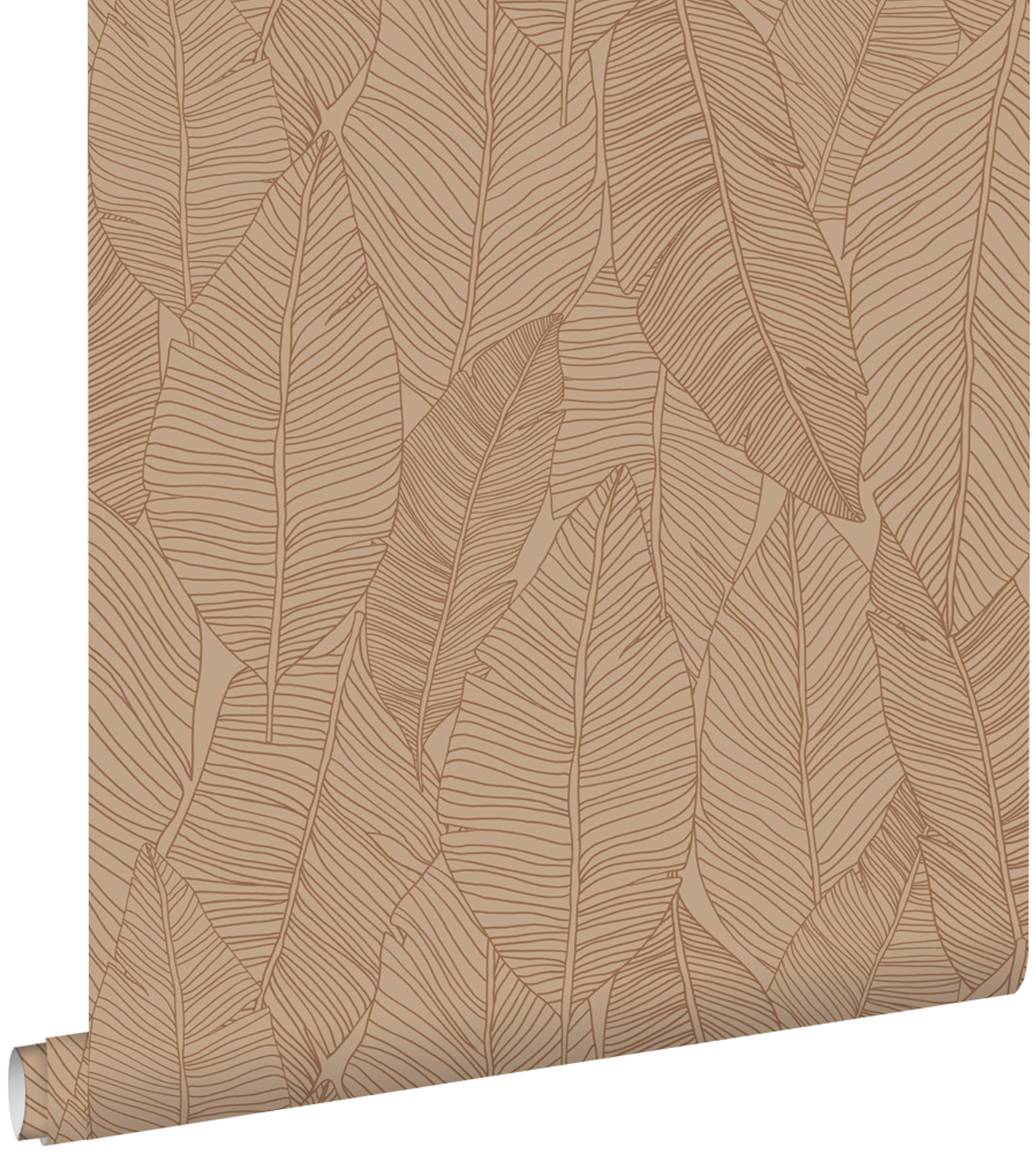 Estahome papel pintado hojas dibujadas rosa terracota 53 cm x 10.05 m