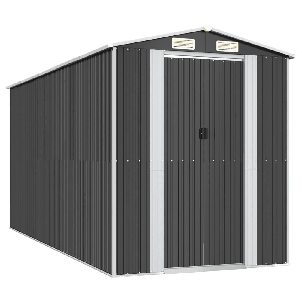 vidaXL cobertizo de jardín acero galvanizado antracita 192x440x223 cm