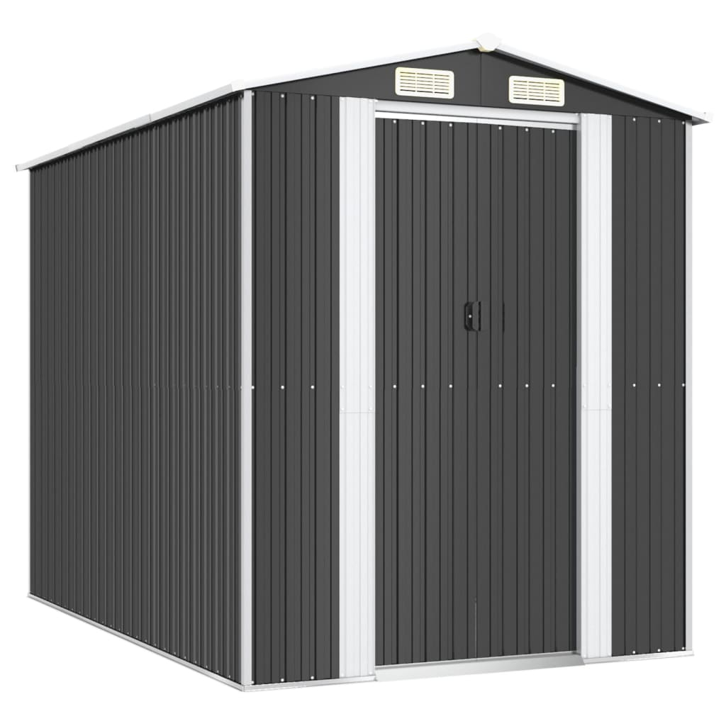 vidaXL cobertizo de jardín acero galvanizado antracita 192x274x223 cm