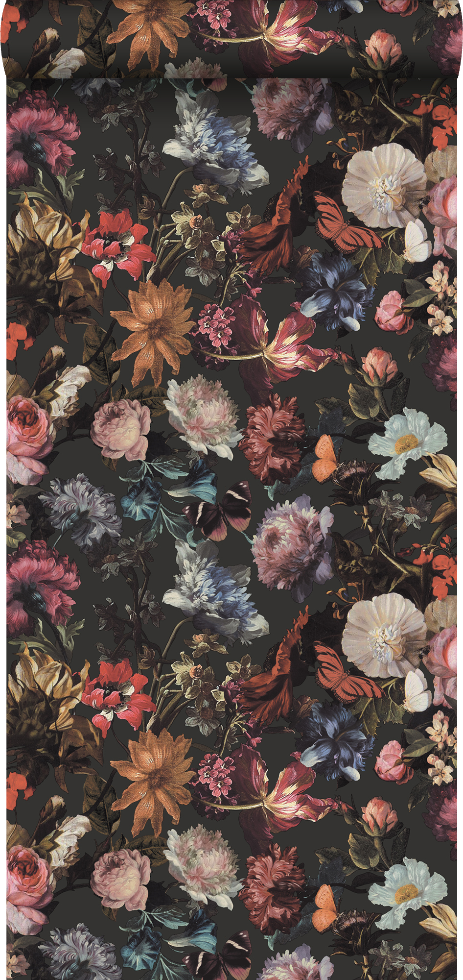 Walls4you papel pintado diseño floral gris, rosa y azul - 53 cm x 10.05 m