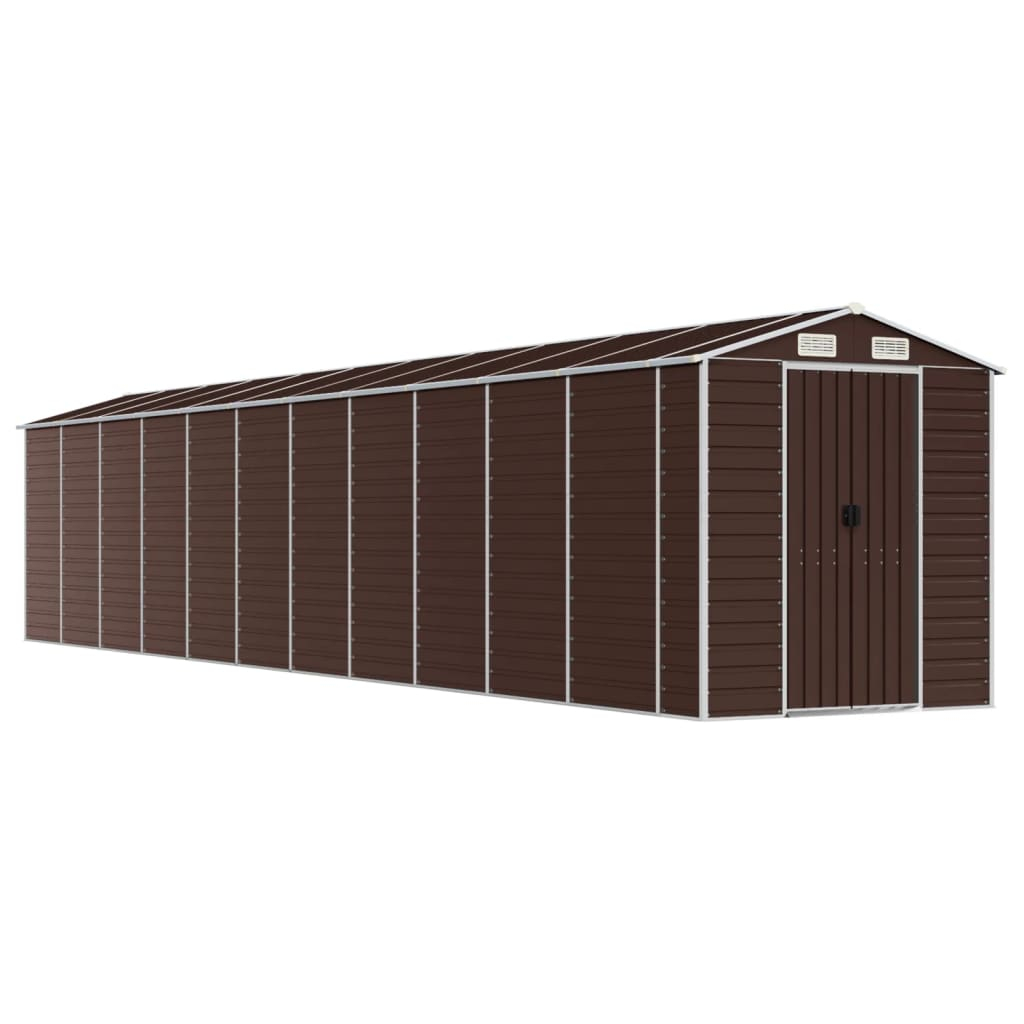 vidaXL cobertizo de jardín acero galvanizado marrón 191x980x198 cm