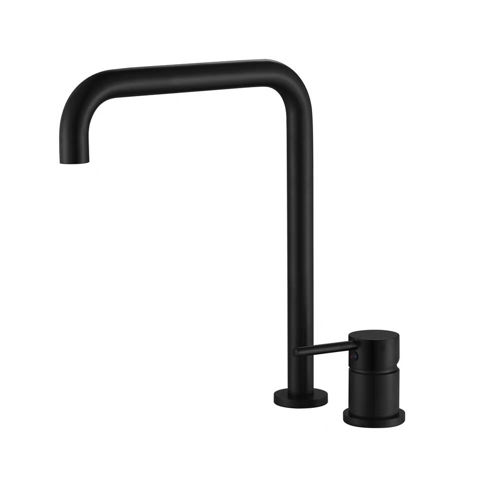Valaz grifo de lavabo encastrado monomando alto para pica negro mate