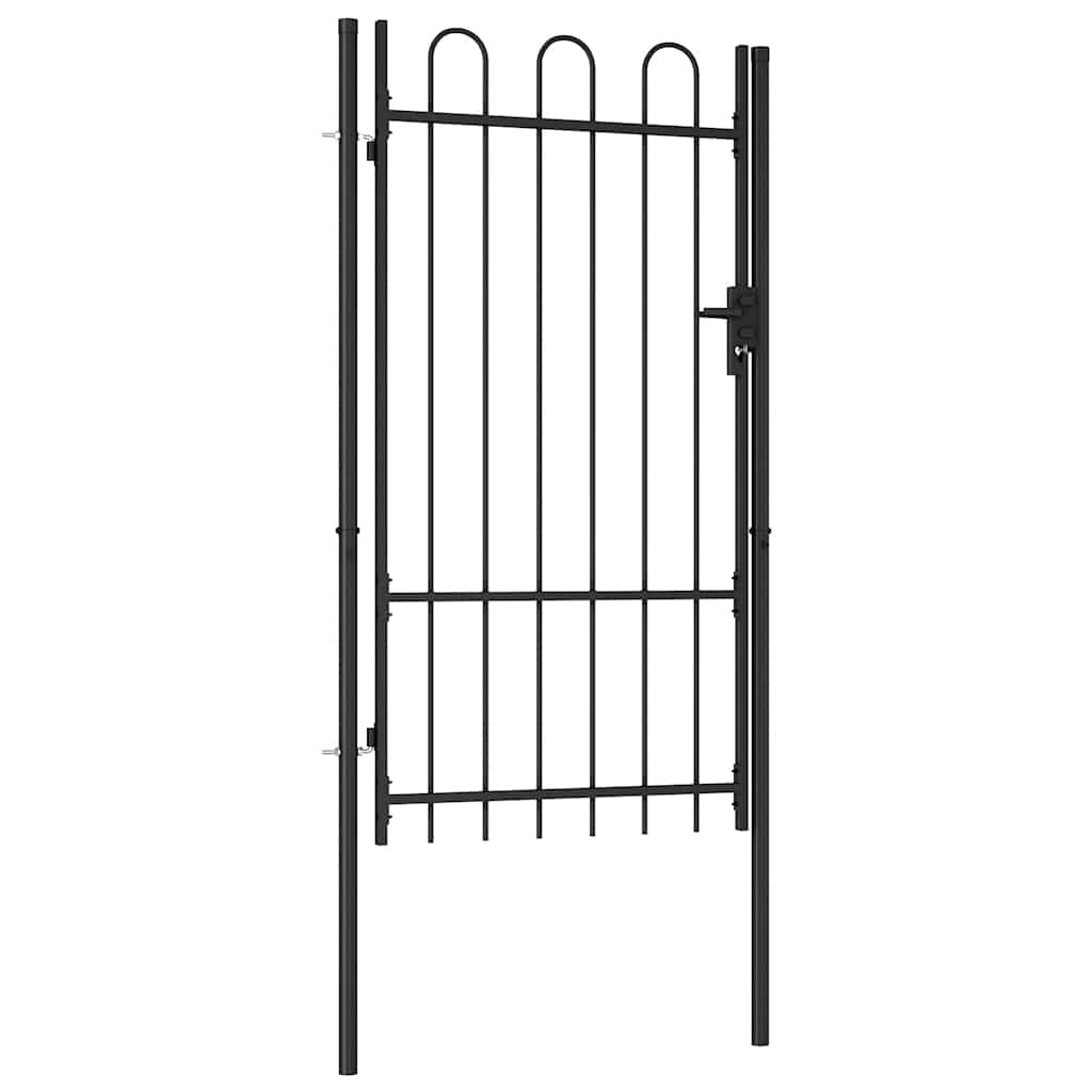 vidaXL puerta de valla boxtel de una puerta con arco superior de acero,