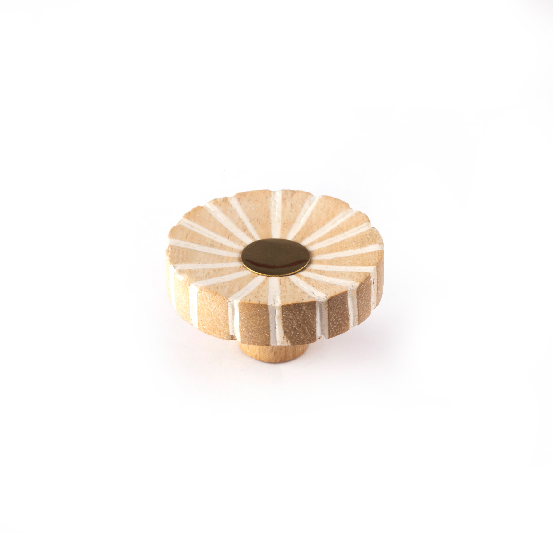 Pomo para mueble rei e701 | 44x44x25 mm | crudo-blanco mate | madera