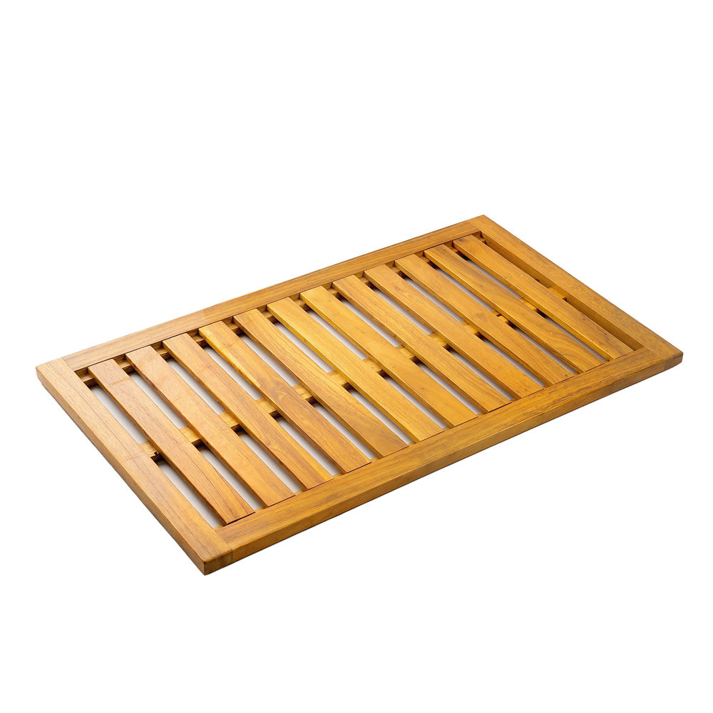 Alfombrilla baño exterior 91x51x2.2 cm madera de acacia color marrón