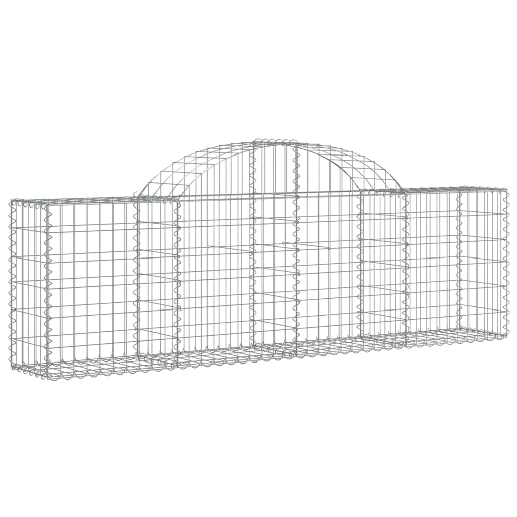 vidaXL cestas gaviones 2 uds forma de arco hierro 200x30x60/80 cm