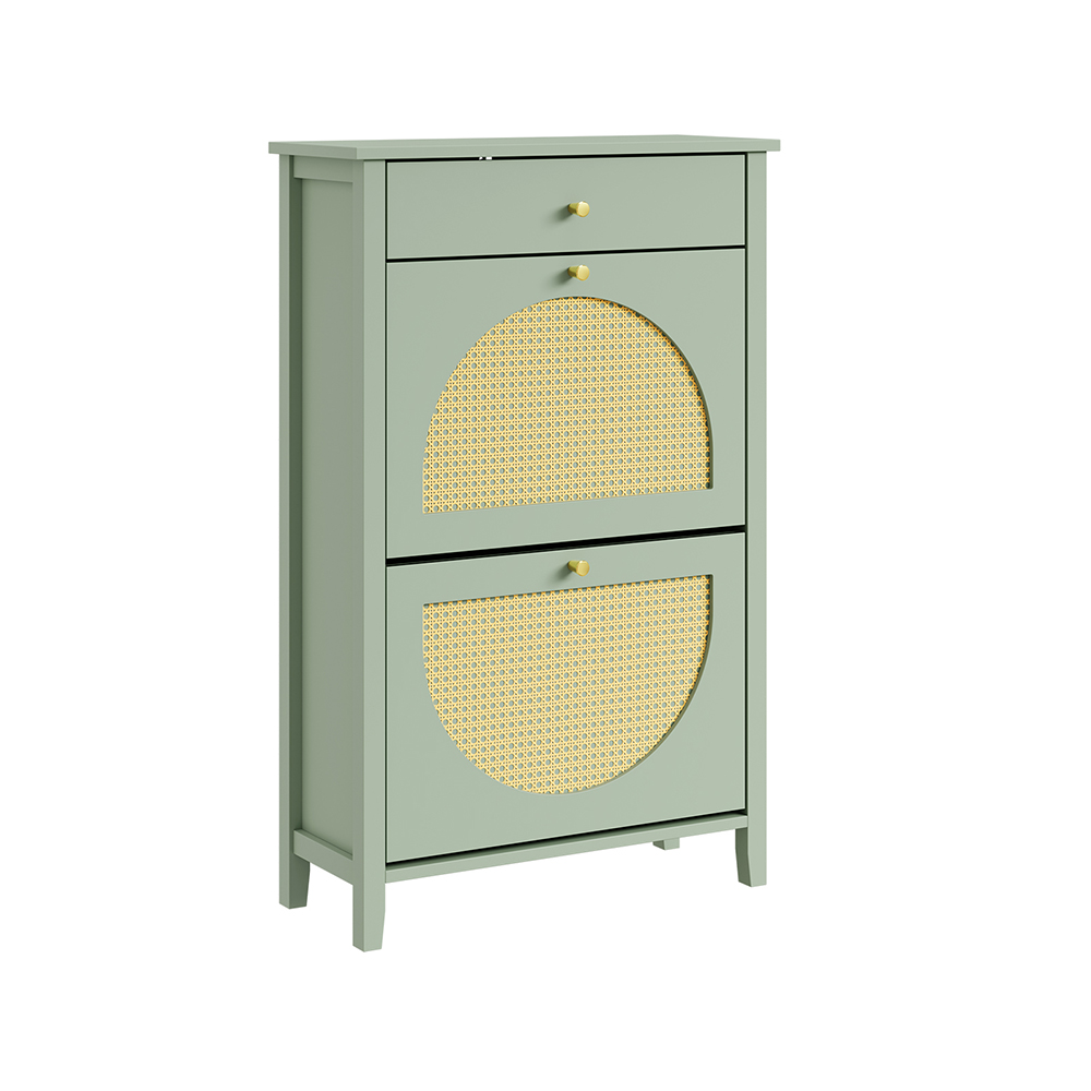 Sobuy armario para zapatos con puertas ribaltables verde