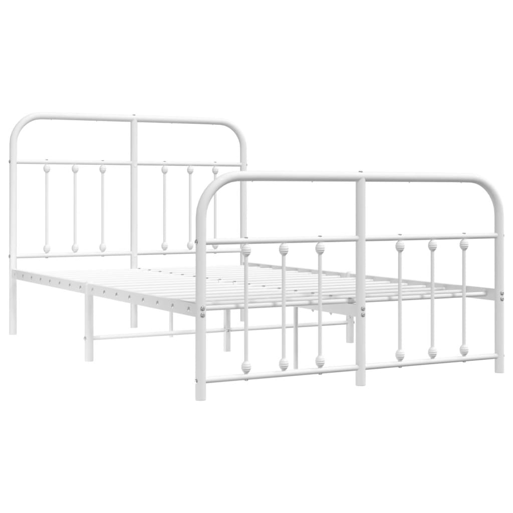 vidaXL estructura cama sin colchón con estribo metal blanco 120x200 cm