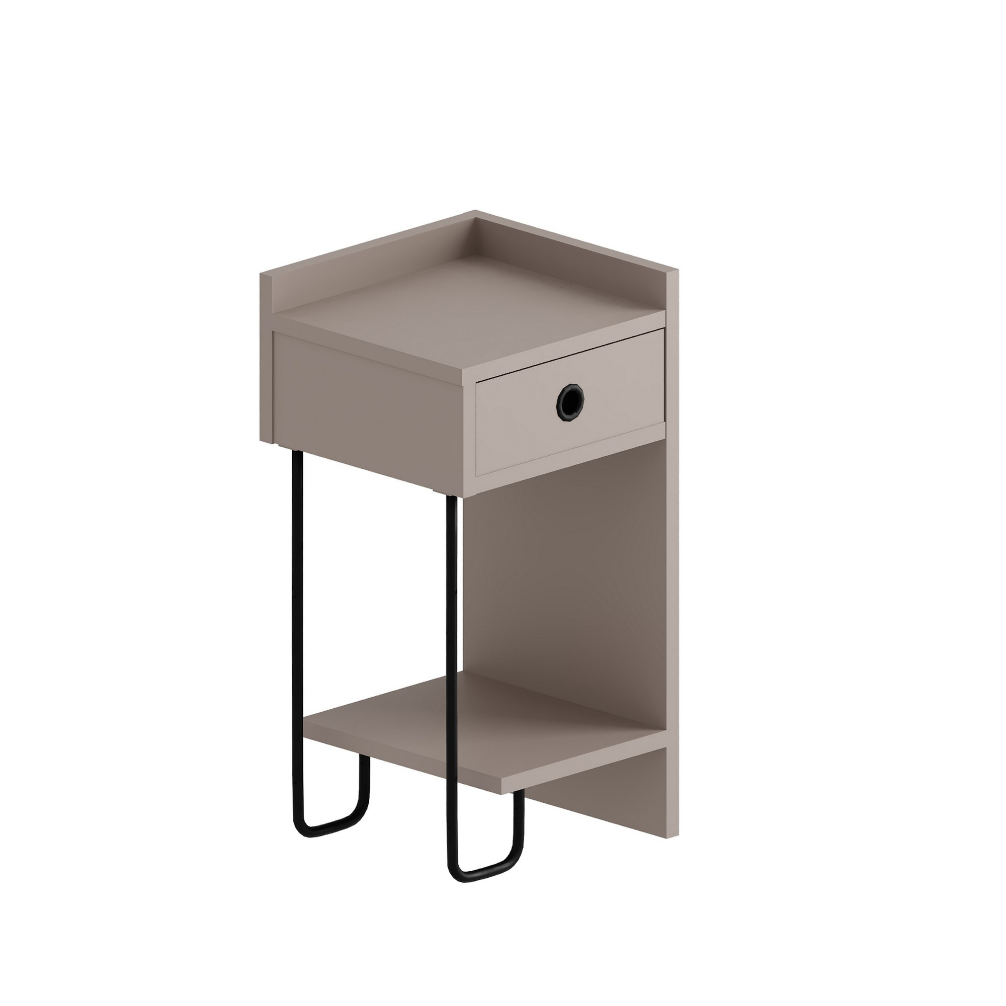 Mesita de noche recta de madera <<sirius>> - 32 x 30 x 61 cm - moka claro