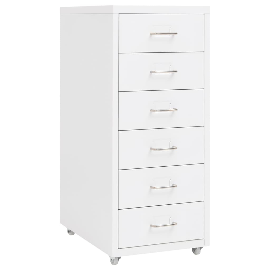 vidaXL armario archivador móvil metal blanco 28x41x69 cm