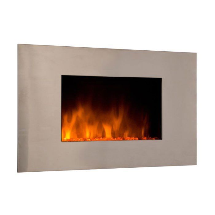 Chemin arte - chimenea eléctrica de pared pure inox 90 cm efecto llamas LED